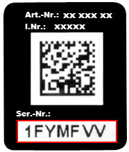 Articlenumber and Serialnumber position