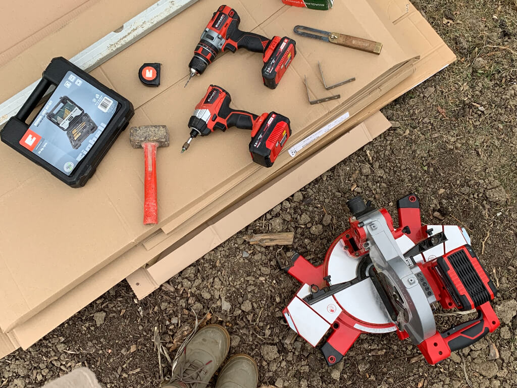 Einhell Tools which are used for building the bed.