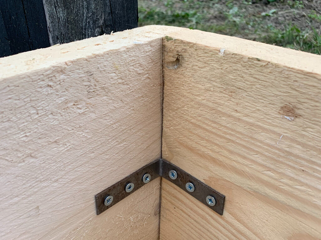 The corner of the bed frame