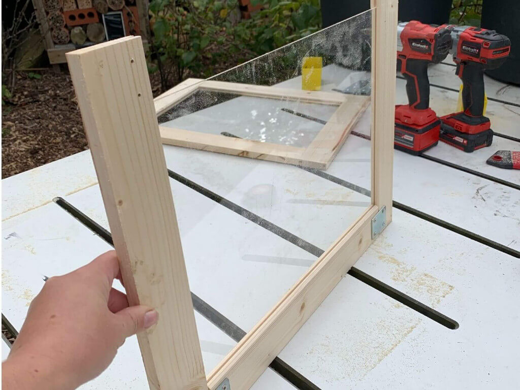 Outside frame of the coldframe.