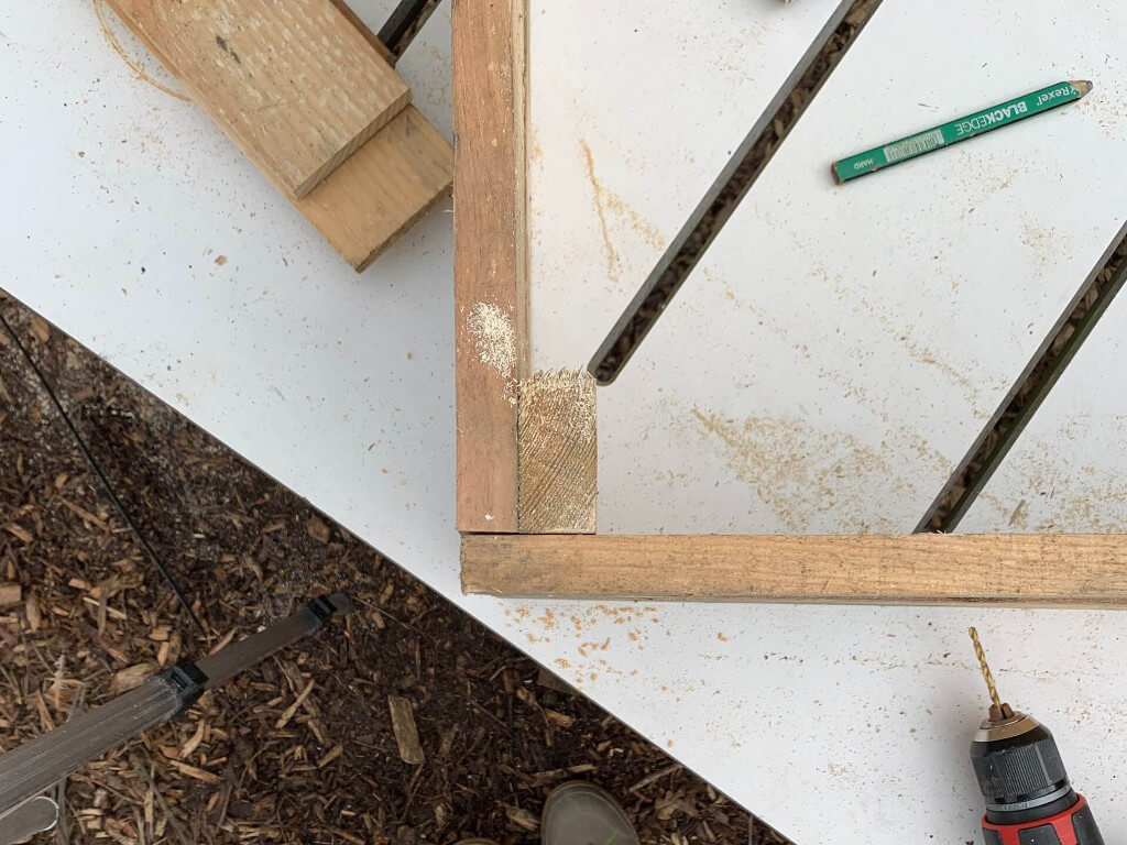 Corner of the coldframe.