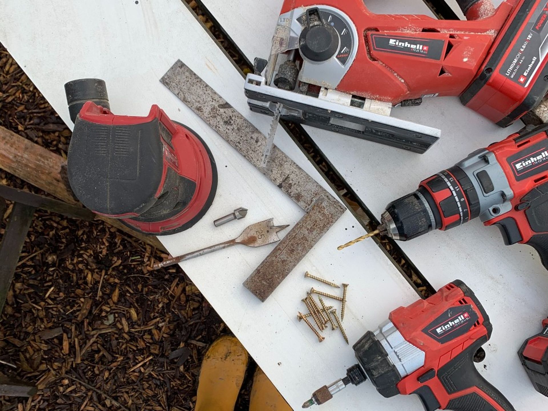 Einhell products that are being used for building the wellierack.