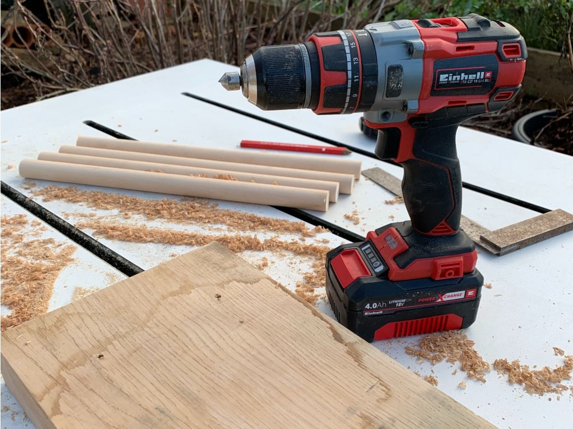 Wood pieces & Einhell product for the wellierack.